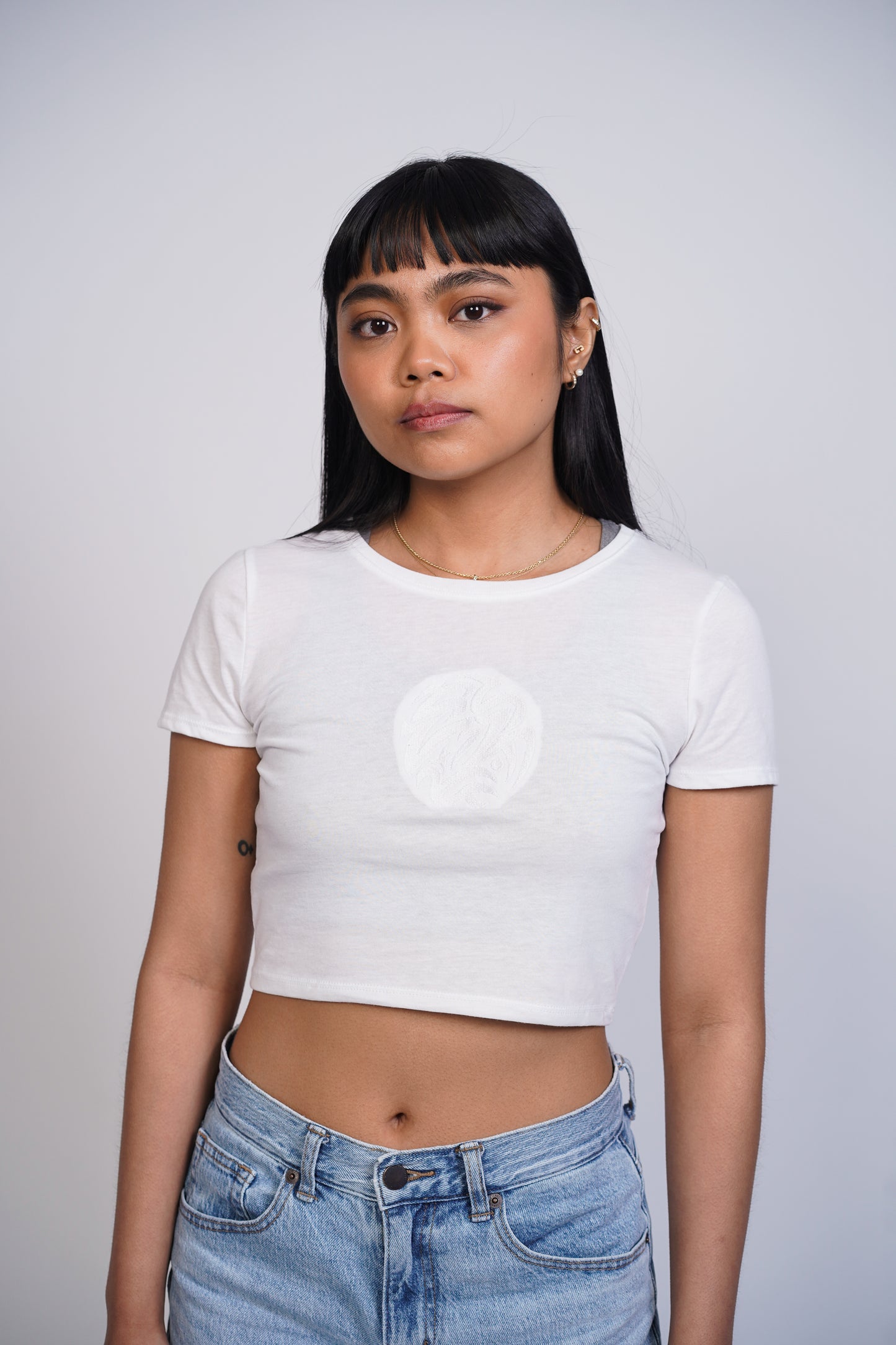 The Baybayin Globe Baby Tee – White