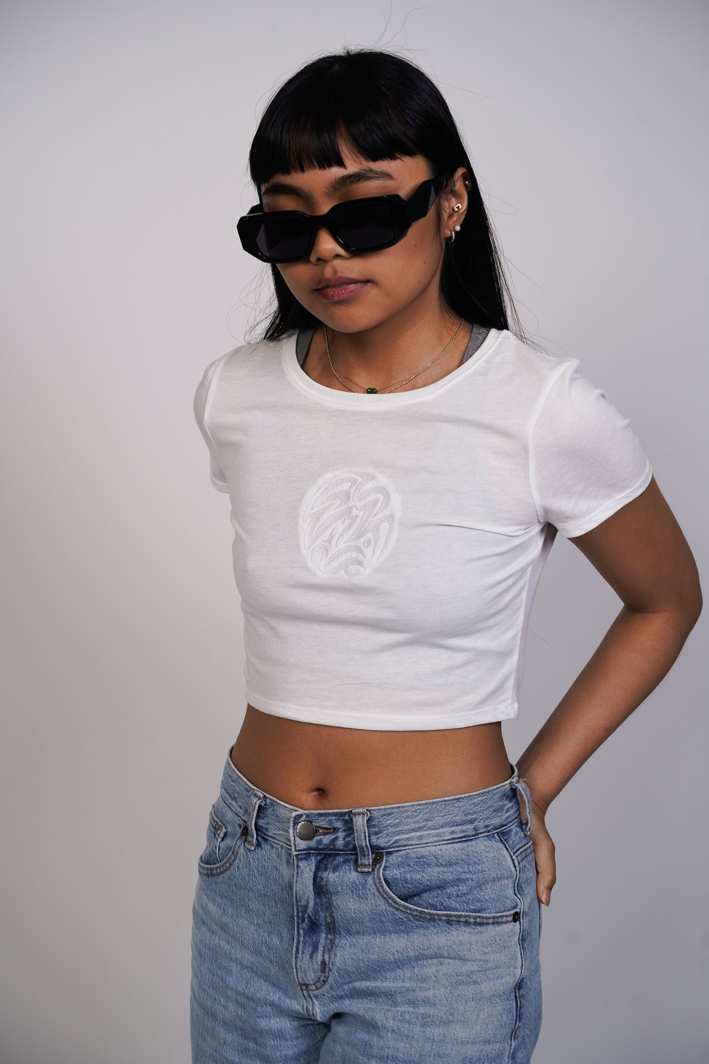 The Baybayin Globe Baby Tee – White