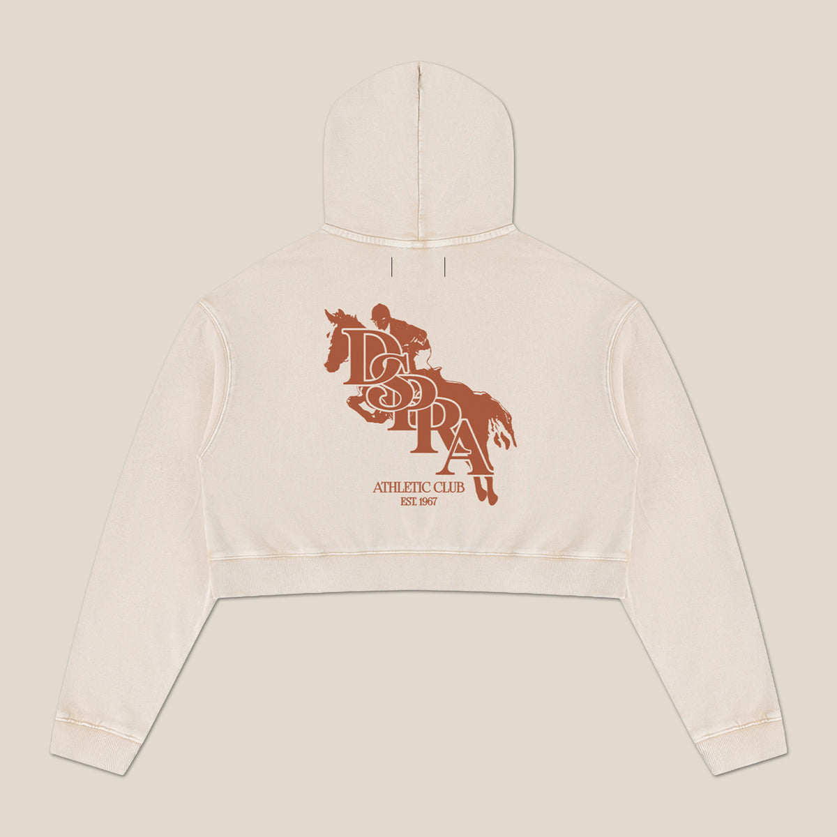 The Crest Cropped Hoodie – White Sand